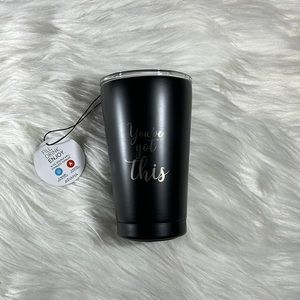 Aviana 16 oz Double Wall Black Stainless Steel Motivational Tumbler NWT